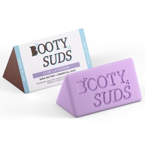 Booty Suds - The Original Designated Butt Soap Bar - Vegan, All Natural, Cruelty Free, Paraben Free, Handmade - Lush Lavender