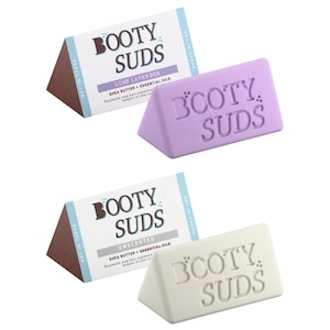 Booty Suds - The Original Designated Butt Soap Bar - Vegan, All Natural, Cruelty Free, Paraben Free, Handmade - Hers Two Pack