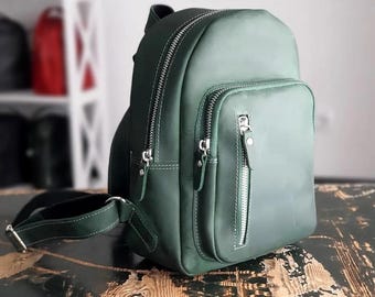 Handmade Leather Laptop Backpack for Women: Personalized Backpack Purse, Womens Leather Bag, Custom Minimalist Backpack, Unique Gift Women