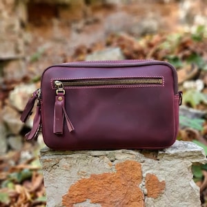 Leather Crossbody Bag for Women - Handmade Shoulder Purse, Personalized Genuine Leather Handbag, Small leather bag, Mother&#39;s Day Gift