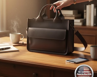 Unisex Brown Leather Messenger Bag | Men's and Women's MacBook Laptop Case