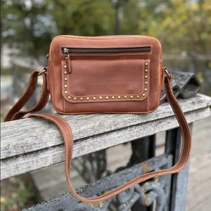 Genuine Leather Crossbody Bag - Women&#39;s Shoulder Bag, Handmade Leather Handbag, Personalized Gift for Mother&#39;s Day