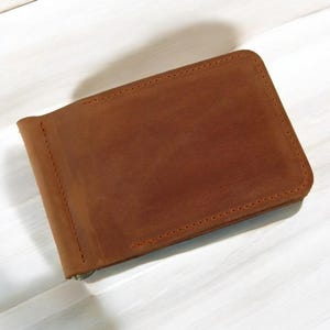 Personalized Leather Money Clip Wallet, Custom Engraved Clip Wallet for Men, Anniversary Gift, Boyfriend Gift Money Clip Leather Slim Wallet