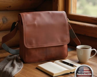 Handmade Personalized Crossbody for Men | Leather Handbag with Strap | Shoulder Bag School | Travel Messenger | Gift for Him | Birthday Gift