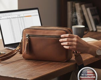 Personalized Leather Shoulder Bag - Women's Crossbody Handbag, Handmade Genuine Leather Purse