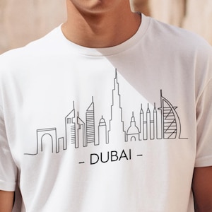 Dubai Skyline Unisex T-Shirt | Travel Apparel | Dubai Lover Gift | Minimalist Design | Artistic T-Shirt