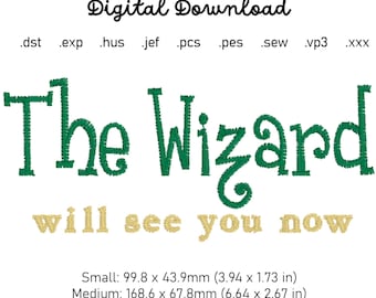 Wicked Inspired Embroidery Pattern - The Wizard Will See You Now