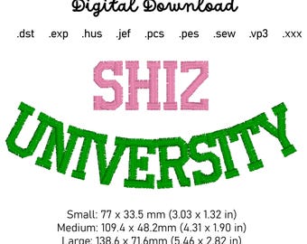 Wicked Inspired Embroidery Pattern - Shiz University