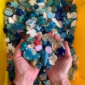 25 Mini Ocean Resin Shapes: Vase Filler, Tray Scatter