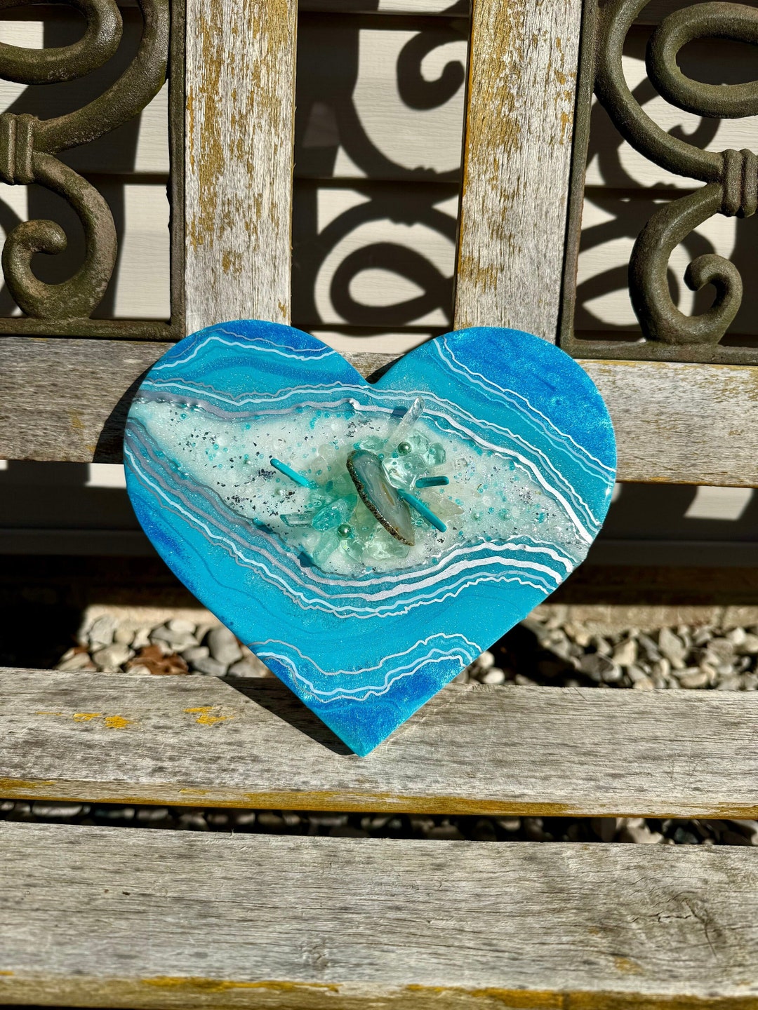 Geode Heart Geode Heart Wall Art: Quartz Crystal, Agate, Turquoise - Karen Hammond ...