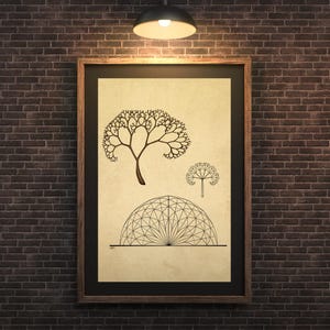 Stampa artistica sulla vita frattale – Illustrazione di frattali della natura – Poster sulla geometria degli alberi – Arte murale sulla simmetria botanica – Decorazione ispirata alla scienza