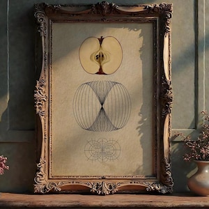 Polar Apple Art Print – Sacred Geometry, Nature Symbolism image 1
