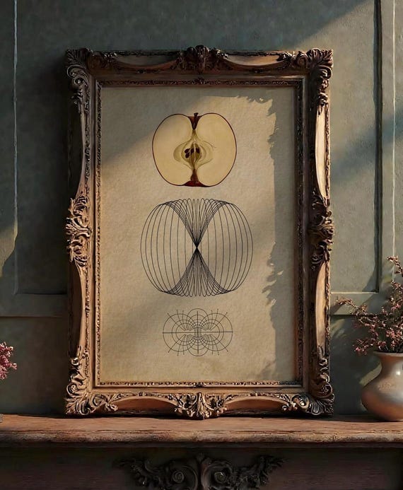 Polar Apple Art Print – Sacred Geometry, Nature Symbolism