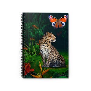 Jungle Spirit Spiral Notebook - Exotic Leopard Design, Nature Lover&#39;s Journal, Wild Animal Gift, Eco-Friendly Stationery, Unique Notepad