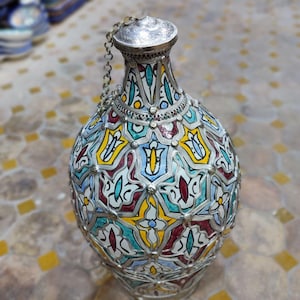 Handcrafted Moroccan Ceramic Vase with Intricate Mosaic Design, Colorful Decorative Pottery for Home Décor and Gift Ideas