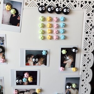 Soot Sprite & Pastel Star Magnet — Studio Ghibli Inspired Fridge Holder image 3