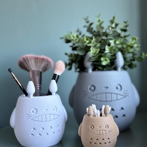 Totoro plantenpot | Bureau-organizer | Houder voor miniplantjes, pennen en wattenstaafjes | Ghibli-gif