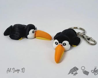 Toucan Keychain – 3D Printed Charm with Keyring