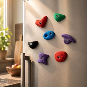Klimmagnetenset - Kleurrijke boulderknoppen voor op de koelkast, 7 of 12 stuks