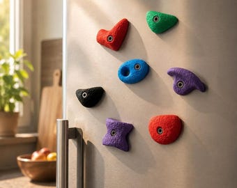 Climbing Magnet Set - Colorful Bouldering Knobs for Fridge, 7 or 12 Pieces