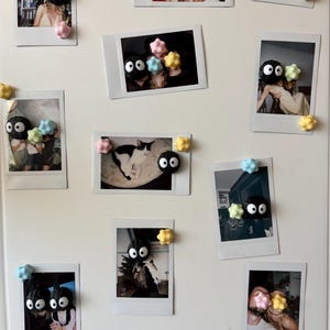 Soot Sprite & Pastel Star Magnet — Studio Ghibli Inspired Fridge Holder image 2