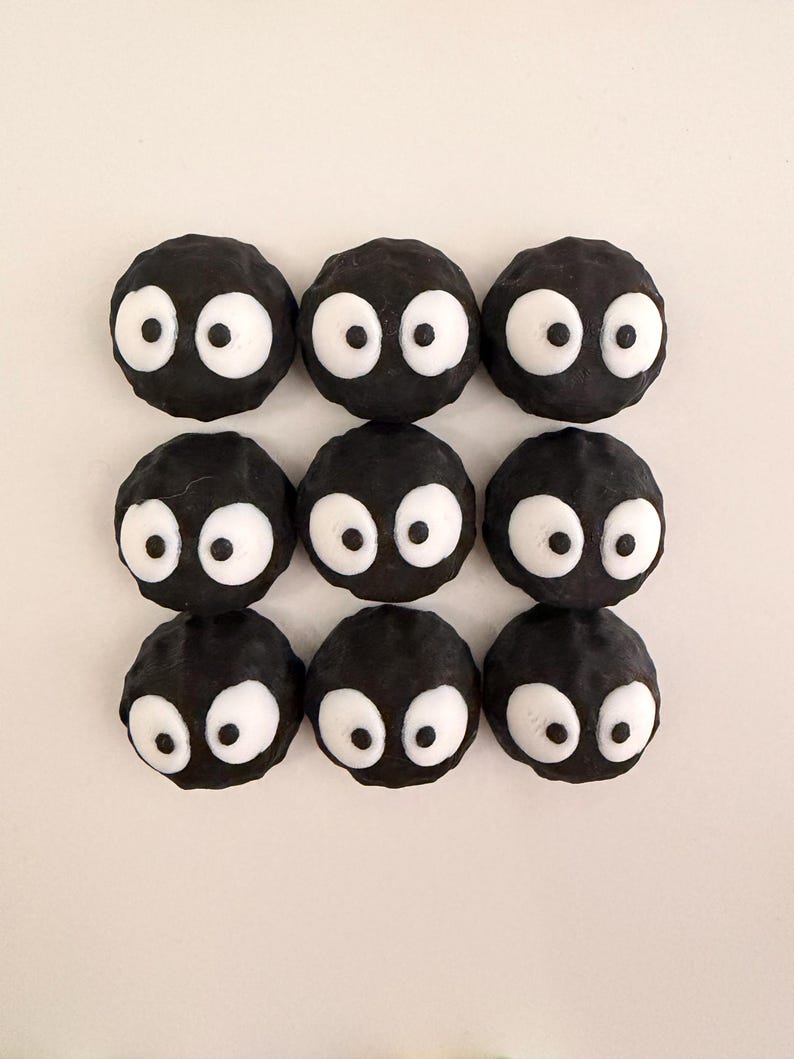 Soot Sprite & Pastel Star Magnet — Studio Ghibli Inspired Fridge Holder 9x Soot