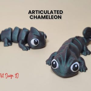 Chameleon Toy Keychain – Articulated 3D Printed Lizard Fidget Gift