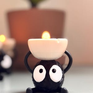 Tealight Holder Inspired by Studio Ghibli's Soot Sprite/ Susuwatari image 5