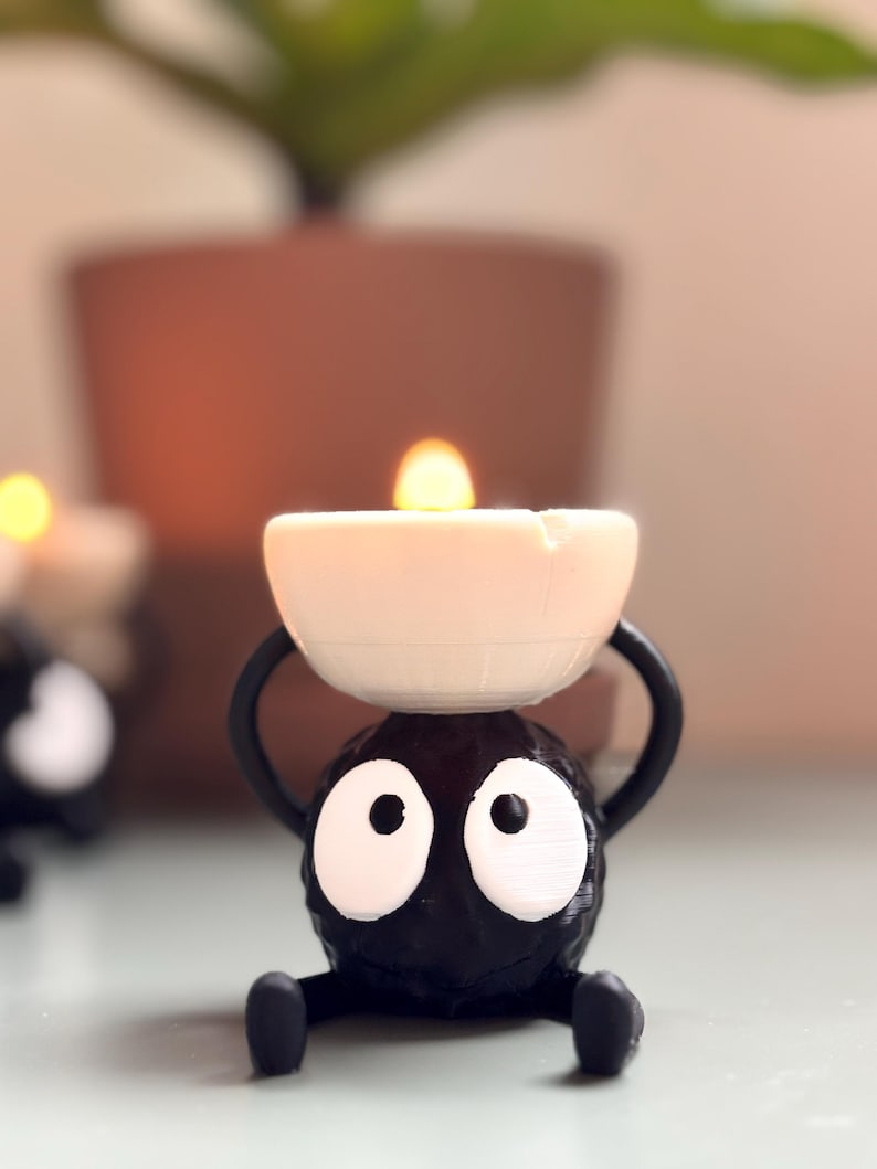 Tealight Holder Inspired by Studio Ghibli's Soot Sprite/ Susuwatari image 5