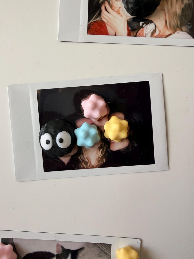 Soot Sprite & Pastel Star Magnet — Studio Ghibli Inspired Fridge Holder image 11