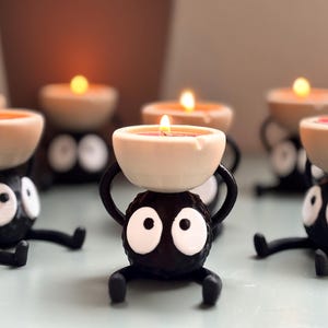 Tealight Holder Inspired by Studio Ghibli's Soot Sprite/ Susuwatari image 9