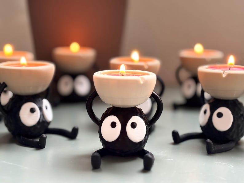 Tealight Holder Inspired by Studio Ghibli's Soot Sprite/ Susuwatari image 9