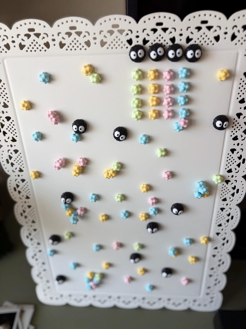 Soot Sprite & Pastel Star Magnet — Studio Ghibli Inspired Fridge Holder image 6