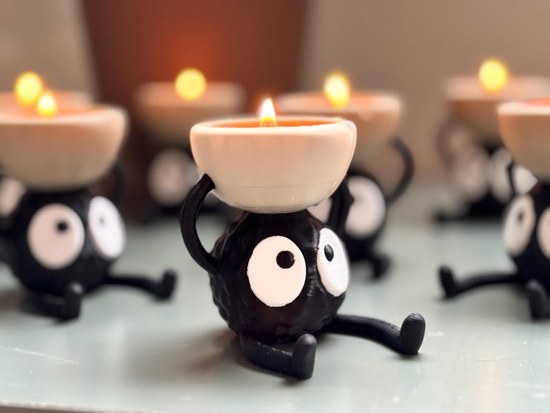 Tealight Holder Inspired by Studio Ghibli's Soot Sprite/ Susuwatari image 8