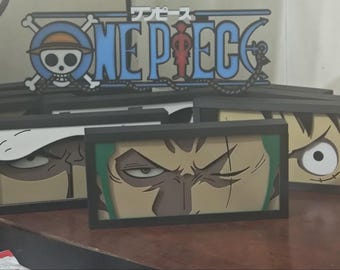 3D Shadow Box Art | One Piece Anime Desk Decor with Straw Hat Pirates