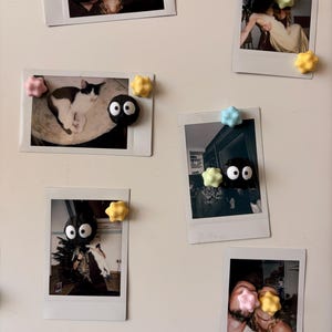 Soot Sprite & Pastel Star Magnet — Studio Ghibli Inspired Fridge Holder image 4