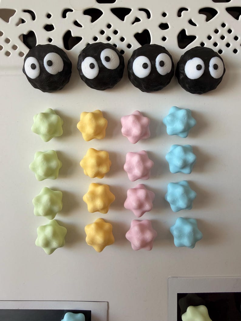 Soot Sprite & Pastel Star Magnet — Studio Ghibli Inspired Fridge Holder image 10