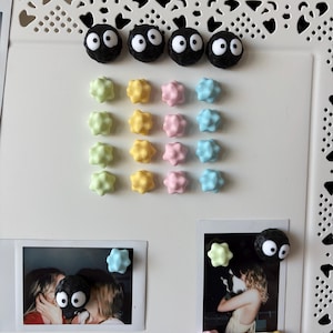 Soot Sprite & Pastel Star Magnet — Studio Ghibli Inspired Fridge Holder image 9