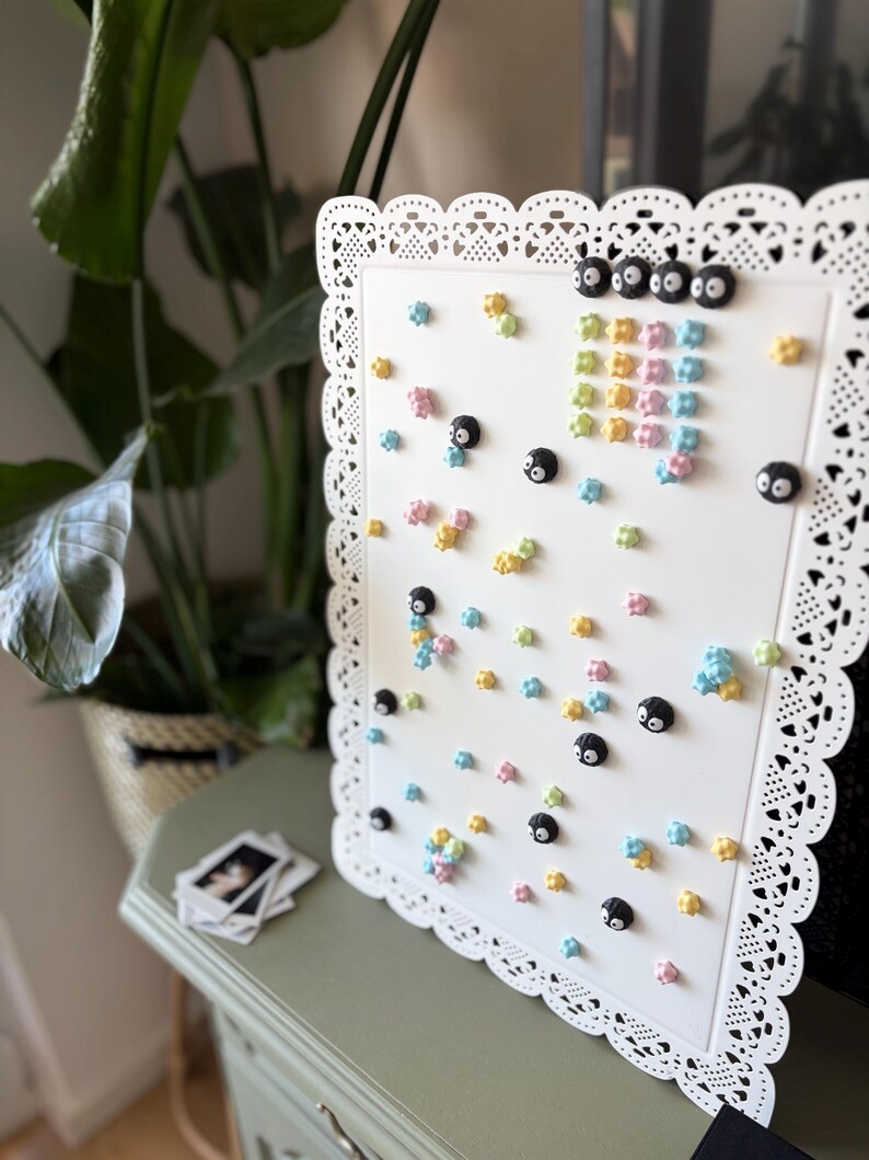 Soot Sprite & Pastel Star Magnet — Studio Ghibli Inspired Fridge Holder image 8