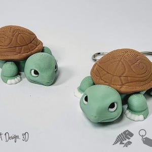 Turtle Keychain – 3D Printed Keyring for Animal Lovers