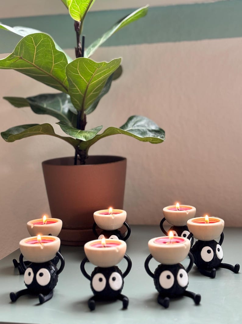 Tealight Holder Inspired by Studio Ghibli's Soot Sprite/ Susuwatari image 3