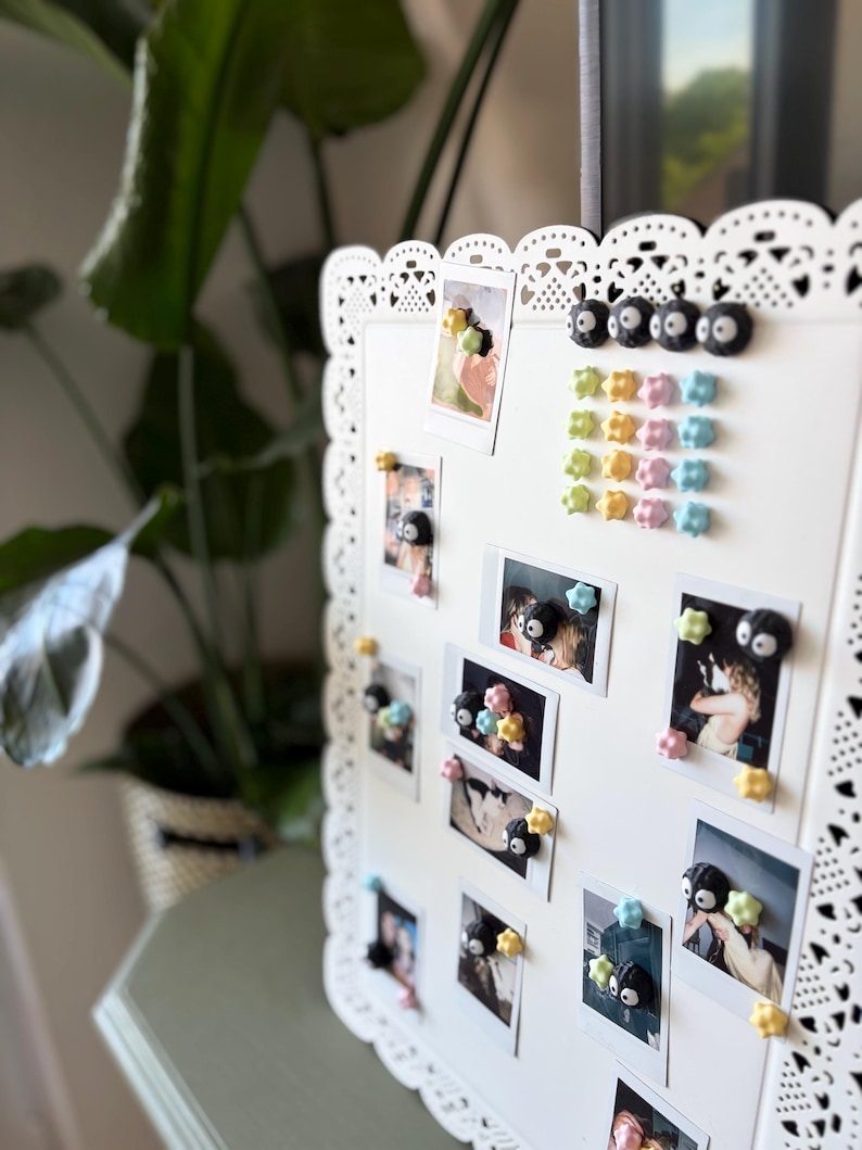 Soot Sprite & Pastel Star Magnet — Studio Ghibli Inspired Fridge Holder image 7