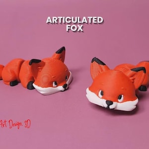 Articulated Fox Toy, 3D Printed Red Fox Keychain Fidget Toy