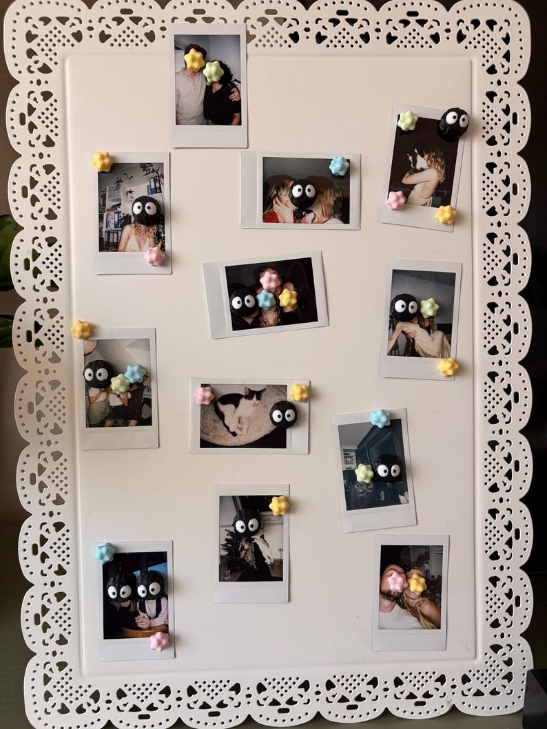 Soot Sprite & Pastel Star Magnet — Studio Ghibli Inspired Fridge Holder image 12