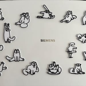 Adoreable Black & White Cat Lovers Fridge Magnets - Purrfect (3D Effect)