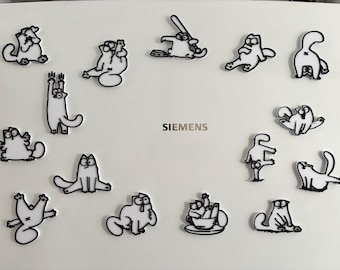 Adoreable Black & White Cat Lovers Fridge Magnets - Purrfect (3D Effect)