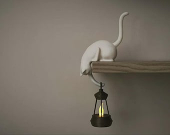 Cat Key Holder Shelf with Playful Kitten Design, 3D Printed Home Decor