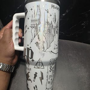 Wizards Cups Houses Hog Arts 40oz Tumbler Engraved Stainless Steel BPA Free with Lid & Straw Insulated Drinkware for Hot and Cold Beverages