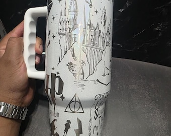 Wizards Cups Houses Hog Arts 40oz Tumbler Engraved Stainless Steel BPA Free with Lid & Straw Insulated Drinkware for Hot and Cold Beverages