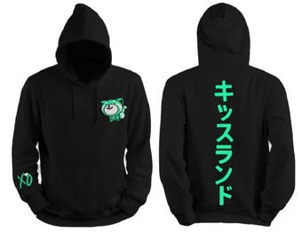 Sudadera con capucha bordada K1SSL4ND / Gorra urbana inspirada en XO / Hip Hop